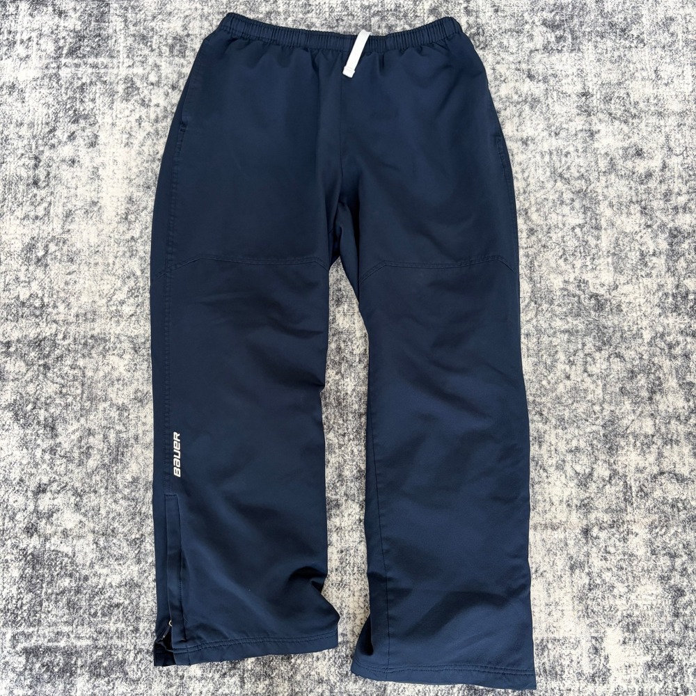 Bauer Team Hockey Warm Up Pants Size Medium Navy Blue Mens Athletic Training